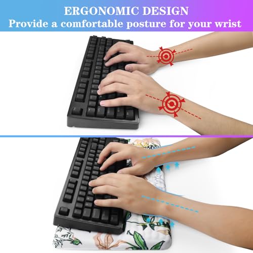 Computer Keyboard Stand with Wrist Rest, Ergonomic Tilted Keyboard Holder - Keyboard Riser with Wrist Pad - Keyboard Tray Support for Office Home - Wild Grass - color: Keyboard Stand-wild Grass