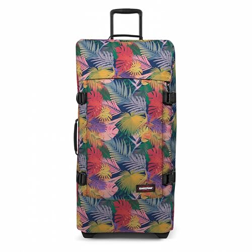 EASTPAK Tranverz L – 121L Large Soft Sided Checked Luggage, Dual Compartments, TSA Lock, Compression Straps & Smooth Inline Wheels, Brize Retro Navy - color: Brize Retro Navy, size: 121 Liter Checked Bag
