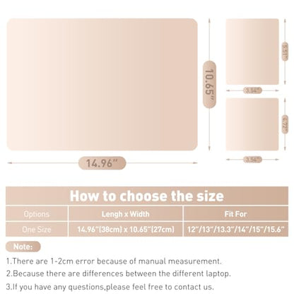 15-15.6 inches Netbook Laptop Skin Sticker Decal Reusable Cover Protector for 11.6 12 13 13.3 14 15 15.4 Notebook Chromebook Easy to Apply and Remove, Scratch-Resistant Waterproof I Gradient Nude - color: Gradient Nude