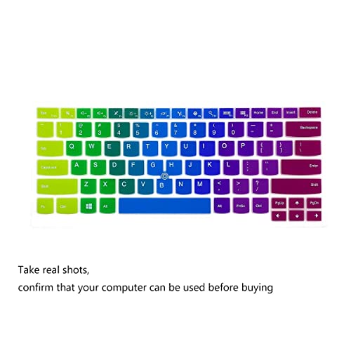 2 Pack Keyboard Cover for Lenovo Thinkpad X1 Carbon 14" 5th/6th/7th Gen,ThinkPad X1 Yoga Gen 3/4/5, Thinkpad T14 T480(s) T490/S T495(S) L380 L390 L480 L490 L14 14",New S2,ThinkPad P1 Gen 2 - color: Rainbow+Clear