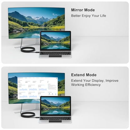 Vanjua DisplayPort to VGA Cable, 1.8M/5.9FT Display Port of Computer/Laptop to VGA of Monitor/Projector Adapter (Not Bidirectional)