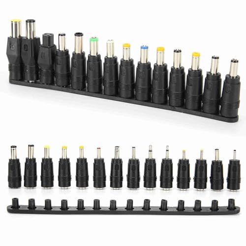 28Pcs DC Power Adapter Tips 5.5x2.1mm - Universal Charging Conversion Head Replacement Power Connector for Laptop