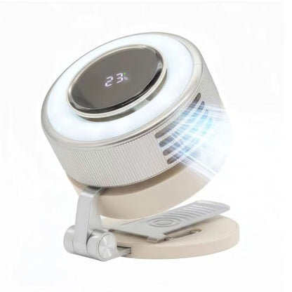 Clip On Fan, Bladeless Wearable Fan with Magnetic Attachment, USB Rechargeable Personal Fan for Shirt Waist, 360° Rotating, 4 Speeds, Travel Essential for Camping, Cruise Outdoor
