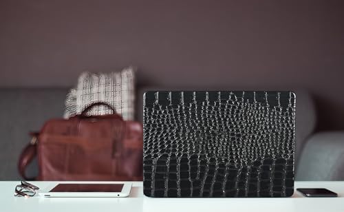 Crocodile Case for MacBook Air 13 inch 2026 M5, 2022-2025 M4/M3/M2 | Model A3449 A3240 A3113 A2681, Texture Crocodile Aligator Skin Snakeskin PU Leather Hardshell & Keyboard Cover, Shiny Black - color: # Shiny Black Crocodile