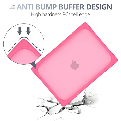 Batianda Foldable Stand Heavy Duty Case for MacBook Air 13.6 inch, Pink | Fits M5 M4 M3 M2 Chip 2026-2022 Model, Ergonomic Stand Holds 22 lbs, Shockproof Bumper, with Keyboard Cover Screen Protector - color: Rose