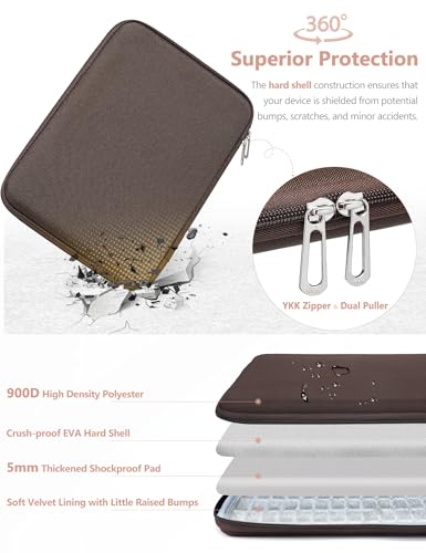 HYZUO 13.3-14 Inch Hard Shell Case Laptop Sleeve Bag, Coffee Brown | for MacBook Pro 14 M5-M1 Pro/Max A3426 A3427 2026-2021, MacBook Air/Pro 13 M5-M1 A3449, MacBook Neo 13,Surface Laptop 13-13.8 - color: Coffee Brown, size: 13.3-14 Inch