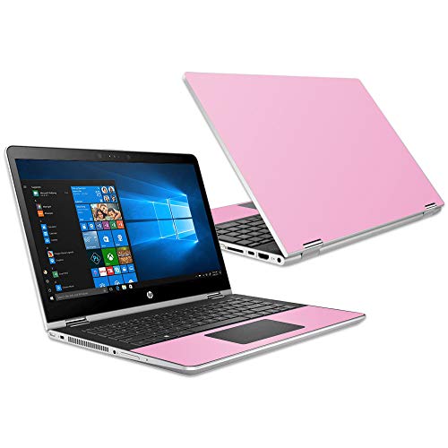 MightySkins Skin Compatible with HP Pavilion x360 15.6" (2018) - Solid Pink | Protective, Durable, and Unique Vinyl Decal wrap Cover | Easy to Apply, Remove, and Change Styles | Made in The USA - color: Pink