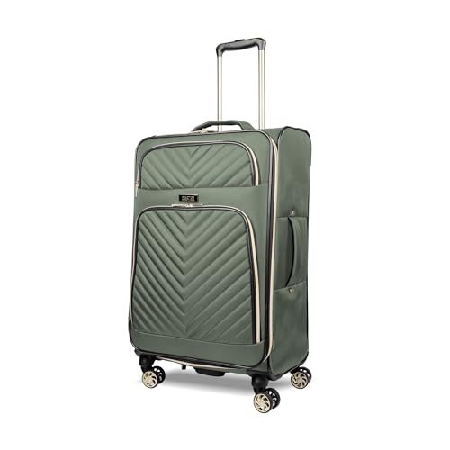 Kenneth Cole REACTION Chelsea Chevron Quilted Luggage, Olive, 24-Inch Checked - color: Olive, size: 24-Inch Checked