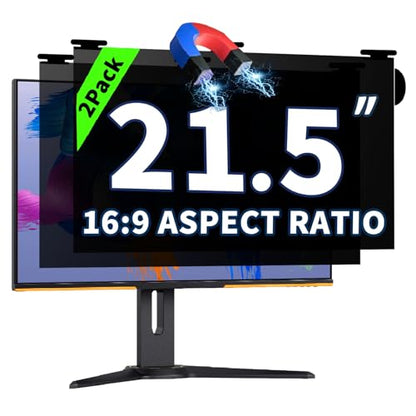 [2 Pack] 2 Pack Magnetic Hanging Computer Privacy Screen 21.5 Inch for 16:9 Widescreen Monitor, Removable Privacy Screen Anti Glare Blue Light Computer Screen Privacy Shield, Anti-Scratch - color: 2 Pack Magnetic Hanging 21.5 Inch for 16:9