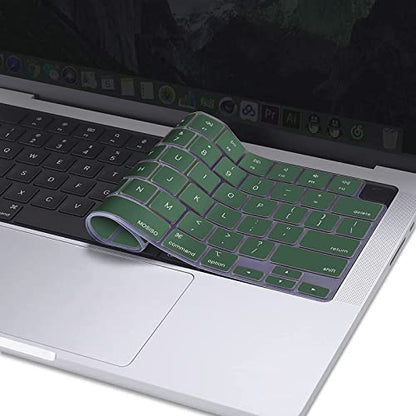 MOSISO Keyboard Cover Skin Compatible with MacBook Air 15 inch M3 M2 | A3114 A2941/Air 13.6 A3113 A2681/Pro 14/16 M4 M3 M2 M1, Peacock Green - color: Peacock Green