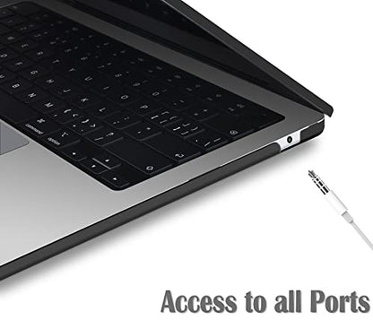 UESWILL Compatible with MacBook Air 13 inch M5 M4 M3 M2 Case 2022-2026 Model A3449 A3240 A3113 A2681, Matte Hard Shell Case Cover for MacBook Air 13.6 + Microfiber Cloth, Black - color: Black, size: MacBook Air 13" (M2 M3 M4 M5)