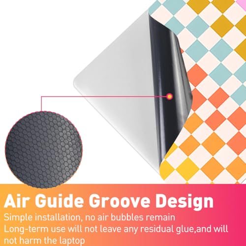 12.1-15.6 Inch Laptop Skin Decal, Universal Reusable Vinyl Laptop Cover Sticker, Waterproof Art Decal Protector in Colorful Checkered - color: Colorful Checkered