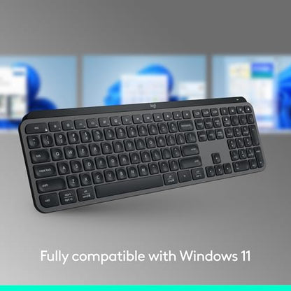 Logitech MX Keys S Wireless Keyboard Low Profile Fluid Precise - Pale Grey | Fluid precise quiet typing, programmable keys, backlighting, USB-C rechargeable, for Windows PC, Linux, Chrome, Mac - color: Pale Grey, style: MX Keys S