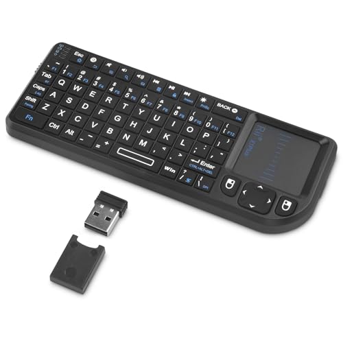 Rii Mini Keyboard with Touchpad,Bluetooth Keyboard Backlit,Handheld Wireless Keyboard for Smart TV,Android TV Box,Fire TV Stick,HTPC,Projector,PC,Smartphone,Office,Home