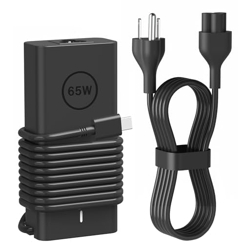 65W USB C Laptop Charger Compatible with Dell Chromebook 11 3100/3100 2 in 1 3110/3110 2-in-1 5190/5190 2-in-1 Latitude 5420 5450 5520 5530 5540 5550 7420 Computer Type C Fast Power Adapter - color: Black