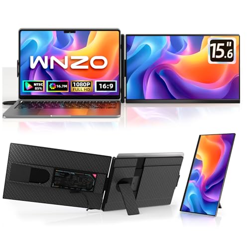 Laptop Screen Extender 15.6" 120% sRGB - FHD 1080P IPS Dual Laptop Monitor Extender with Detachable Screen, Second Monitor for 13"-17.3" Laptops, Plug-Play for Windows Mac Android Chrome - size: 15.5"