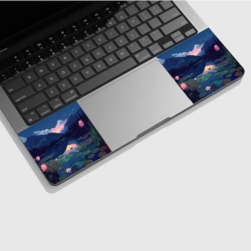 Universal Laptop Skin Sticker with 2 Wrist Pad Skins, Waterproof Scratch Resistant Vinyl Laptop Cover Decal, Cut to Fit for 11–15.6 Inch MacBook HP Dell Lenovo, Lotus Pond - color: Lotus Pond