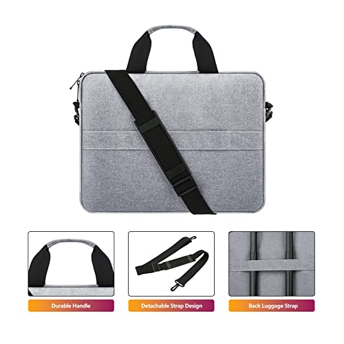 15.6-16 Inch Laptop Sleeve Case Shoulder Bag with Handle, Gray | Compatible with for 15.6 Inch Laptop Computer, 16 Inch MacBook Pro/Max M1 M2 M3 M4 M5, Laptop Carrying Bag Briefcase - color: Gray, size: 15.6/16 Inch
