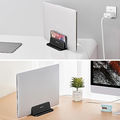 JARLINK Vertical Laptop Stand, Aluminum Laptop Holder Desktop Stand with Adjustable Dock Size (up to 17.3 inches) Compatible with All MacBook/Surface/Dell/Gaming Laptops (Black) - color: Black, size: 1-slot