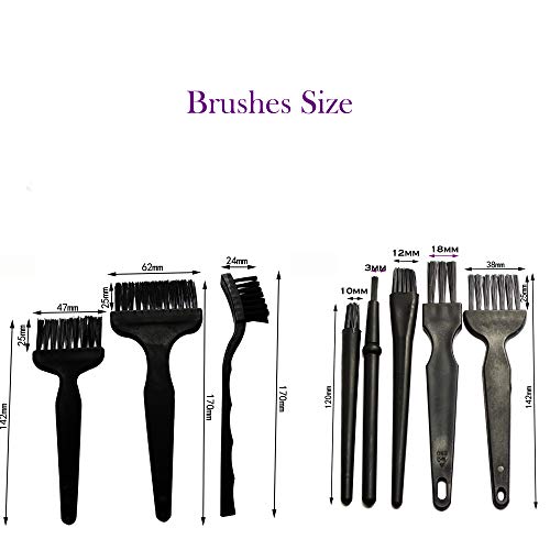 Small Anti Static ESD Safe Cleaning Dust Brush Kit for Phone Computer Keyboard Laptop Screen Camera Lens,ESD Precision Plastic Tweezers Set,Microfiber Cleaning Cloths,Air Blow Cleaner