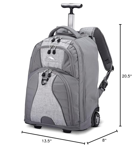 High Sierra Freewheel Wheeled Laptop Backpack, Silver Heather, 20.5 x 13.5 x 8-Inch - color: Silver Heather