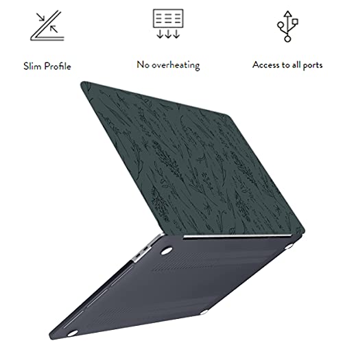 LanBaiLan Compatible with MacBook Air 13 inch Case M5 2026 M4 2025 M3 M2 2024-2022 A3449 A3240 A3113 A2681, 13.6 Plastic Hard Shell Case & Keyboard Cover, Dark Green - color: Dark Green