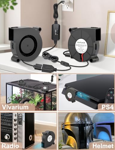 50mm x 15mm USB Blower Fan 5V Variable Speed for Welding Helmet | 2PCS Squirrel Cage Blower Fan DC Brushless Turbo Small Computer Case Fan for Cooling 3D Printer Costume Thin Client CPU Modem - size: 2x 50mm x 15mm