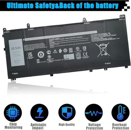 VG661 Laptop Battery Replacement for Dell Alienware X14 R1 / Alienware X14 R2 Series 0GD3C9 GD3C9 0V4N84 V4N84 31CP5/46/95-2 80.5Wh 6709mAh 6-Cell 11.4V