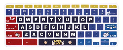 HRH Silicon Keyboard Cover Skin for HP Chromebook 11 x360 11.6",Chromebook 11 G2/G3/G4/G5/G6 EE/G7 EE 11.6",Chromebook 14-ca 14-ak14-X Series/Chromebook 14 G2 G3 G4 Keyboard Skin,Good Luck - color: Good Luck