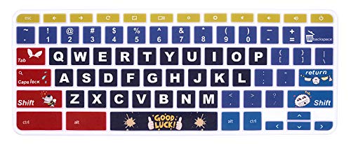 HRH Silicon Keyboard Cover Skin for HP Chromebook 11 x360 11.6",Chromebook 11 G2/G3/G4/G5/G6 EE/G7 EE 11.6",Chromebook 14-ca 14-ak14-X Series/Chromebook 14 G2 G3 G4 Keyboard Skin,Good Luck - color: Good Luck