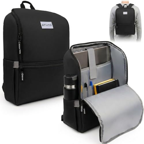 Laptop Backpack for Men 17 Inch – Work & Travel Backpack with Luggage Strap, Trolley Sleeve and Padded Compartment – Black - color: Black (Grey Back)