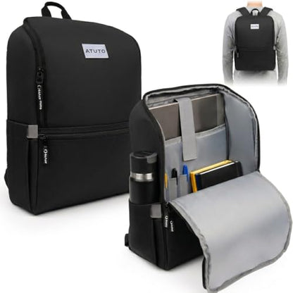 Laptop Backpack for Men 17 Inch – Work & Travel Backpack with Luggage Strap, Trolley Sleeve and Padded Compartment – Black - color: Black (Grey Back)