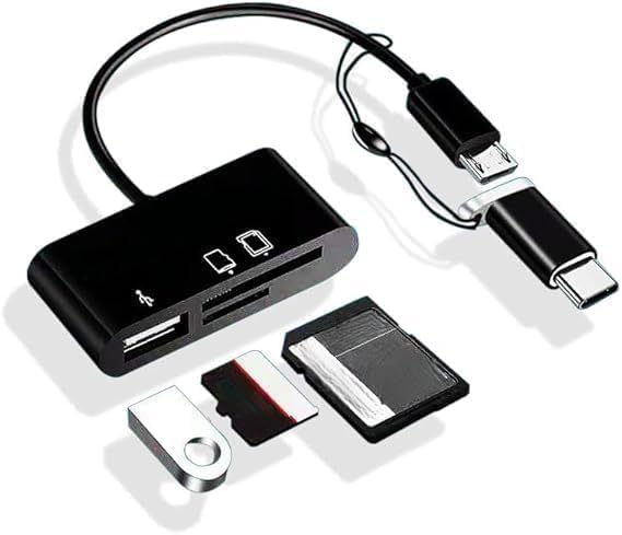 USB C SD Card Reader, 3-in-1 Camera Card Reader Adapter, Plug & Play