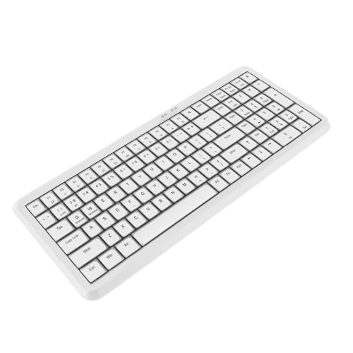 Zunate 2.4G Wireless Keyboard, 105 Key Full Size Keyboard, Calculator Buttons, USB Receiver, Fn Lock, Silent Scissor Switch Design, Computer Keyboard for Computer Desktop PC Laptop (White) - color: White