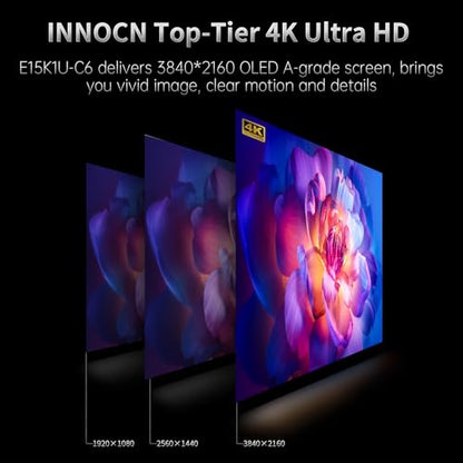 INNOCN 15.6" Portable Monitor OLED Touch Second Screen for Photo Editing with 4K, 100% DCI-P3, 100000:1, 10Bits, USB C External Monitor for Laptop,PC, Phone,Consoles, Brown, PU15 Pre C6 - size: 15.6'', style: OLED/Touch/4K