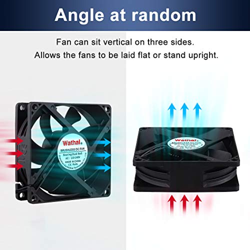 Wathai 80mm EC Axial Fan AC 110V 120V Brushless Cooling Fan 80mm x 25mm | Dual Ball, 80V - 240V Universal voltage, 30% Less Power vs Traditional AC Fan, small exhaust fan - style: 80x25mm