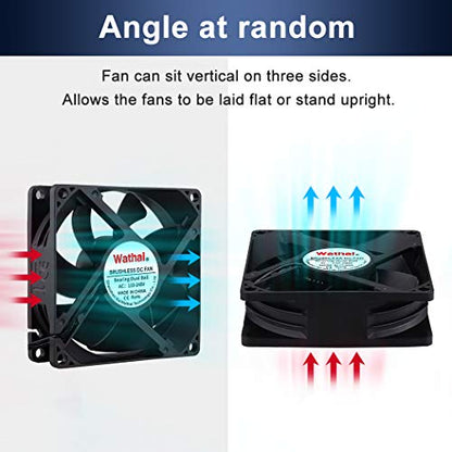 Wathai 80mm EC Axial Fan AC 110V 120V Brushless Cooling Fan 80mm x 25mm | Dual Ball, 80V - 240V Universal voltage, 30% Less Power vs Traditional AC Fan, small exhaust fan - style: 80x25mm