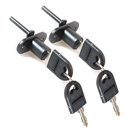 HOWDIA 2 Pcs Drawer Lock Cabinet Locks with Keys, Zinc Alloy Desk Locks File Cabinet Lock for Furniture Locker Showcase, Locking Rod Length 40mm, Cylinder Diameter 16mm (Black, Keyed Different) - size: 16mm - Keyed Different