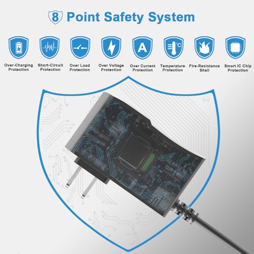 Universal 5V 1A Power Supply Adapter, 5W All-in-one Charger with 8 DC Tips 1000mA, 800mA, 600mA, 400mA, 200mA Available in Clock, Exercise Bike, Router, Security Camera, LED Strip Light, and More