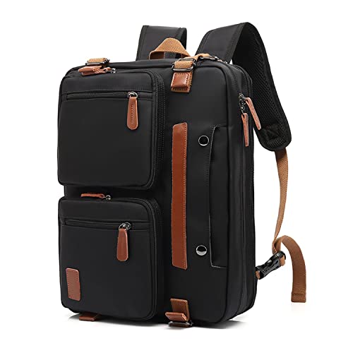 Laptop Backpack for Men Travel Business Fits up to 17.3-inch Computer Convertible Computer Case Carrying Shoulder Messenger Tote Briefcase Sleeve Extra Large Work Business Black Purse Laptop Bag - color: Black-m01