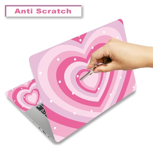Laptop Decal Sticker Skin Cover for 11.6”12" 13" 13.3" 14" 15" 15.4" 15.6" | Netbook Vinyl Skin Sticker Cover Art Notebook PC Protector ( 2 Wrist Pad Included), Removable Reusable, Cute Hearts - color: Cute Hearts