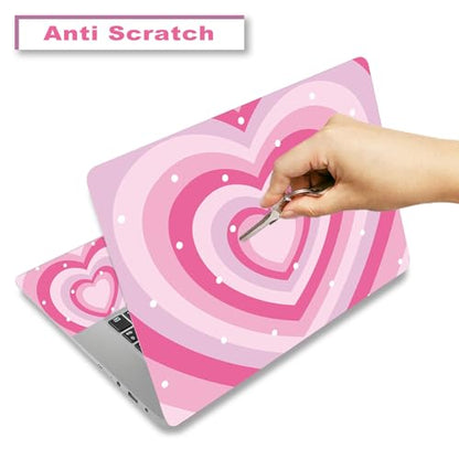 Laptop Decal Sticker Skin Cover for 11.6”12" 13" 13.3" 14" 15" 15.4" 15.6" | Netbook Vinyl Skin Sticker Cover Art Notebook PC Protector ( 2 Wrist Pad Included), Removable Reusable, Cute Hearts - color: Cute Hearts