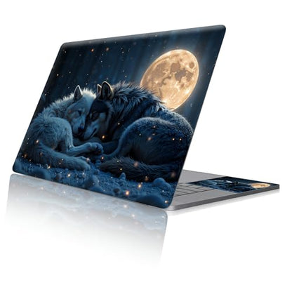 Reusable Universal Laptop Skin Sticker, Cut to Fit for 11.6–15.6 Inch Laptops, Waterproof Protective Film, No-Residue - Lunar Wolves - color: Lunar Wolves