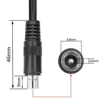 GINTOOYUN 2 PCS DC8020 Connector Pigtail Cable DC 8.0MM x 2.0MM Male Plug to Bare Wire Open End Power Cable Supply Repair Cable, for Portable Power Station (0.3m)