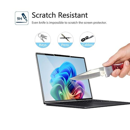 Megoo ArmorShield Screen Protector for Surface Laptop 13 Inch (2025) | Tempered Glass, [9H+ Military Grade] [3X Shatterproof Protection], HD Clear, Easy Installation, 2 Pack - size: Laptop 13" (2025)