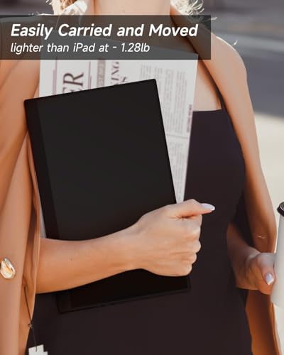 15.6" Portable Monitor, 1080P FHD Ultra-Light 1.28lb External Monitor | 85% sRGB, Anti-Glare, Low Blue Light, 60Hz, Kickstand Case, USB-C & Mini HDMI for MacBook, Laptop, Switch, PS5, Xbox & Phones - size: 15.6 inches