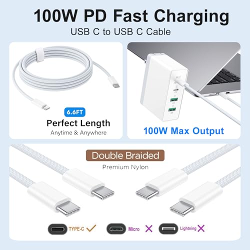 140W USB C Charger Block, 4-Port GaN Multi-Device Fast Charger Adapter | Fast Charging Block with Foldable Plug,Type C Wall Charger Power Adapter for MacBook Air/Pro,iPad, iPhone 17/16 Series,Galaxy