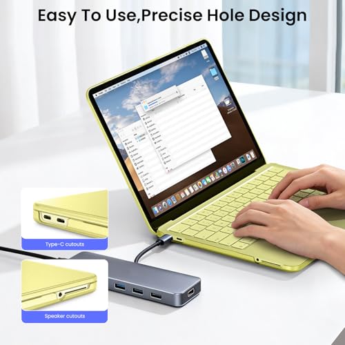 BlueSwan for MacBook Neo Case 13 inch 2026 Release A18 Pro Chip Model A3404 | 100% Match Official Color, Scratch Resistant, Easy to Snap on, Travel Essential, Back to School Gifts - color: Citrus Clear