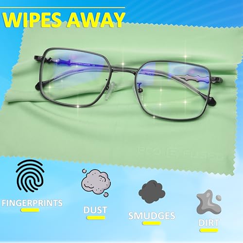 Eco-Fused Microfiber Cleaning Cloths - 12 Pack - Ideal for Cleaning Glasses, Spectacles, Camera Lenses, iPad, Tablets, Smartphones, iPhone, Android Phones, Laptops, LCD Screens - color: Yellow/Green (12 Pack)