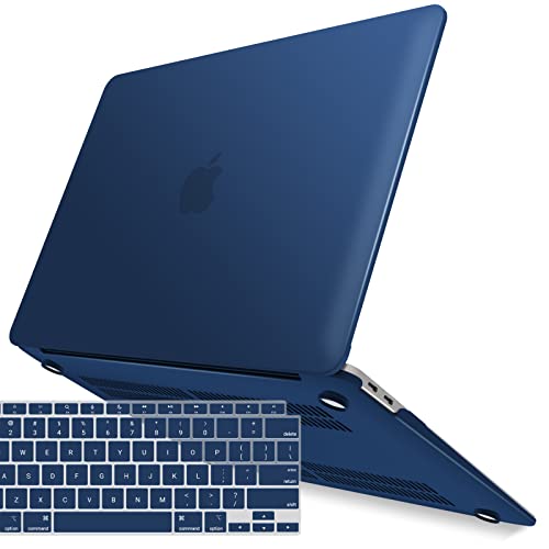 IBENZER Compatible with New MacBook Air 13 inch Case 2022 2021 2020 M1 A2337 A2179 A1932, Plastic Hard Shell Case with Keyboard Cover for Mac Retina Display with Touch ID, Navy Blue, MMA-T13NVBL+1 - color: Navy Blue